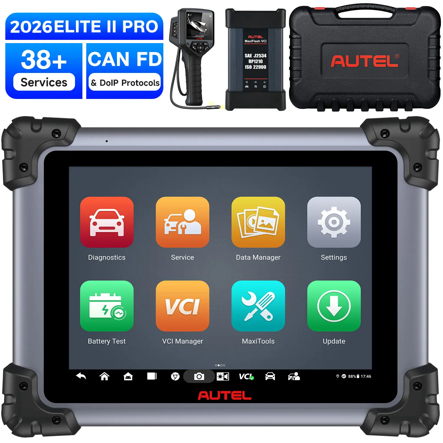 Autel MaxiSys Elite II Pro Diagnostic Scanner 2026, ECU Programming & Coding, Auto Scan 2.0, Full-System Diagnosis, Bi-Directional Control, Support D-PDU/RP1210/DoIP/CAN FD Protocol, Upgraded Ver. of Maxisys Elite/Elite II/MS908 PRO - Image 13