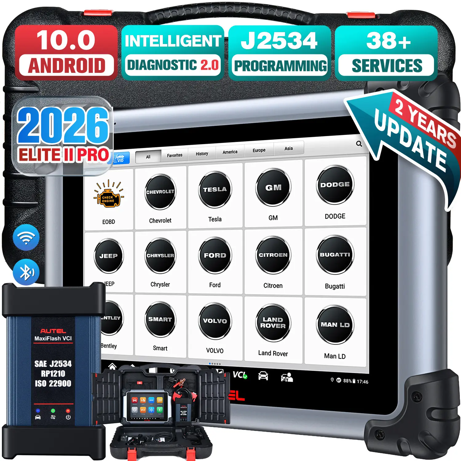 Autel MaxiSys Elite II Pro Diagnostic Scanner 2026, ECU Programming & Coding, Auto Scan 2.0, Full-System Diagnosis, Bi-Directional Control, Support D-PDU/RP1210/DoIP/CAN FD Protocol, Upgraded Ver. of Maxisys Elite/Elite II/MS908 PRO - Image 8