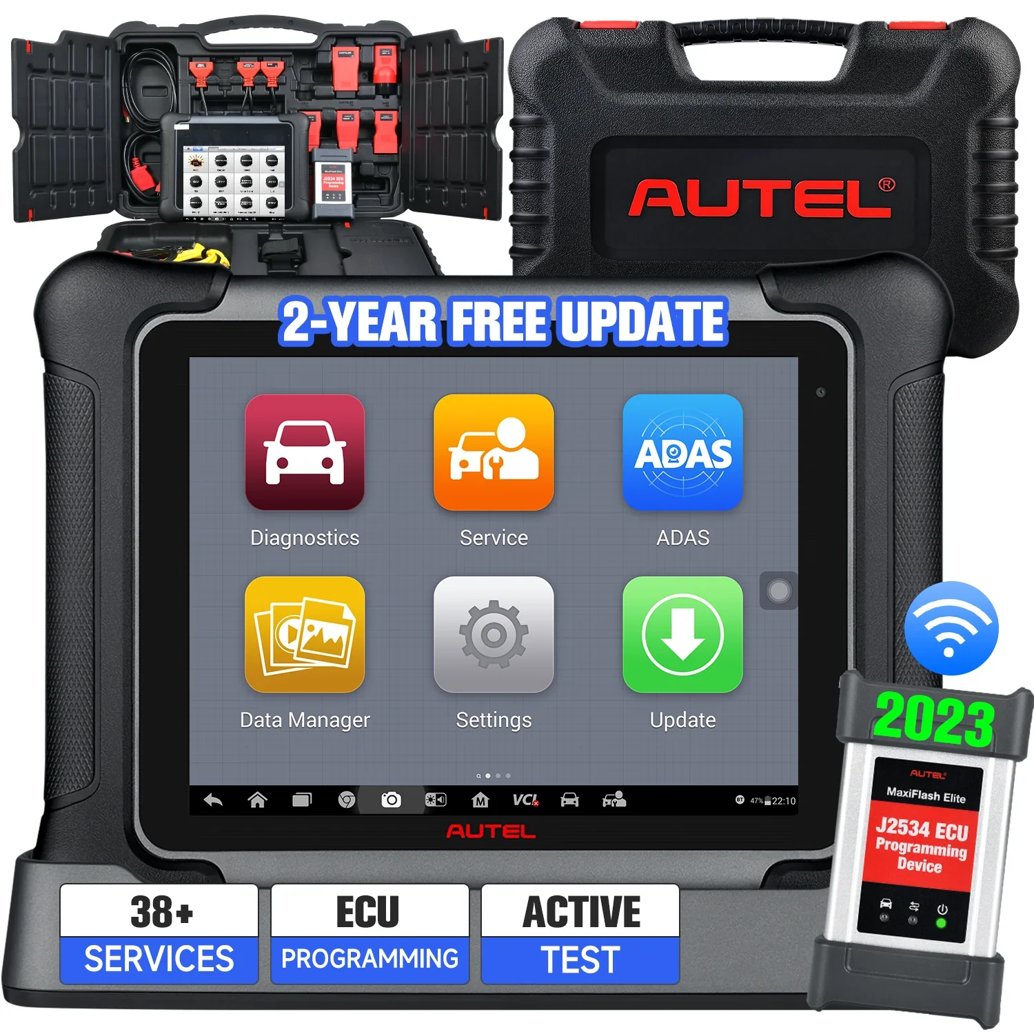 Autel Maxisys Elite OBD2 Diagnostic Scanner Tool With J2534 ECU Programming, Upgraded Version of MK908P, Full Set Non-OBDII Adapter - Image 6