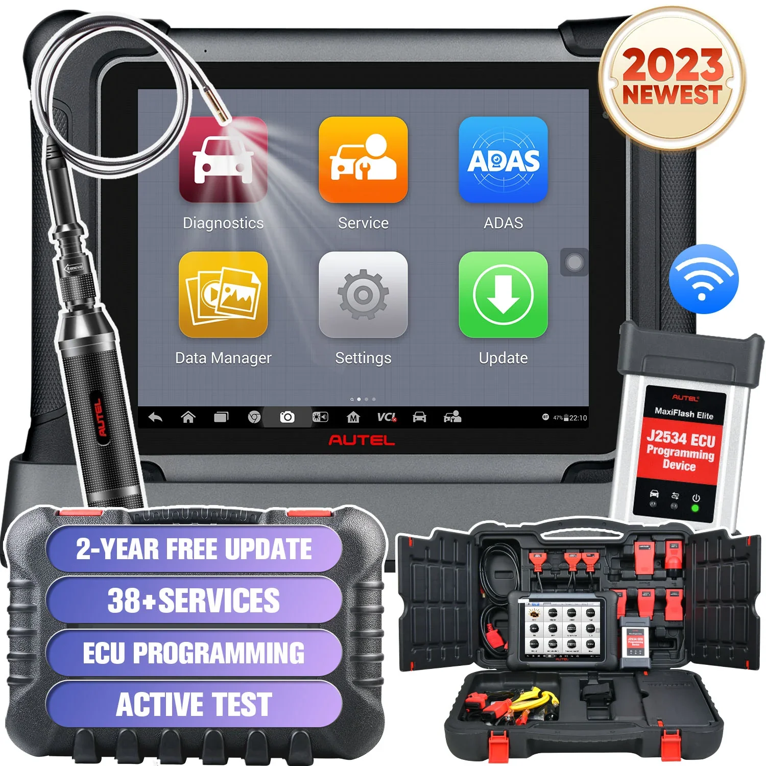 Autel Maxisys Elite OBD2 Diagnostic Scanner Tool With J2534 ECU Programming, Upgraded Version of MK908P, Full Set Non-OBDII Adapter - Image 9