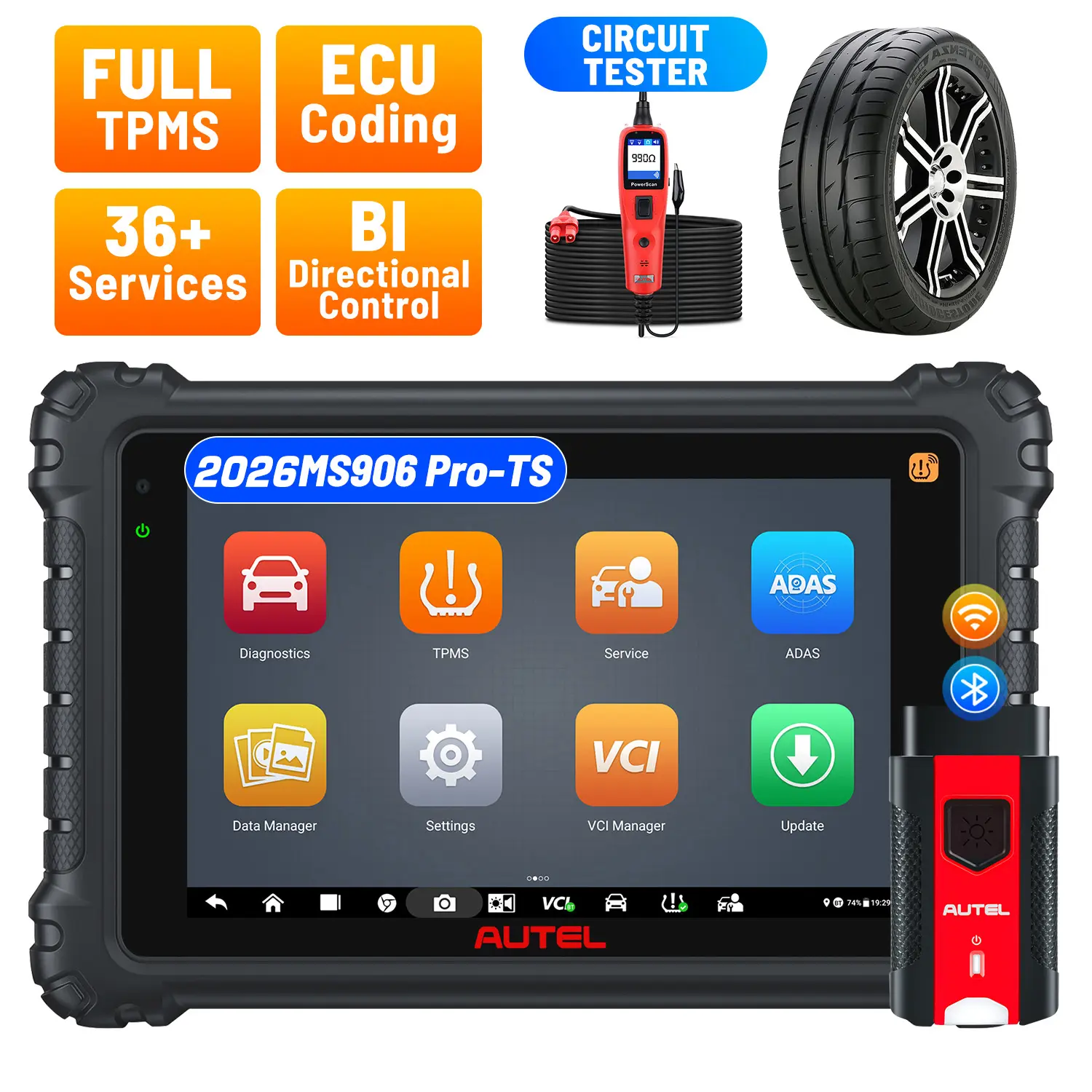 Autel MaxiSYS MS906 Pro-TS 2026 Newest Diagnostic Scan Tool With Complete TPMS Function, ECU Coding, Active Test, OE-Level Diagnose & 36+ Services, Upgraded Ver. of MS906TS - Image 7