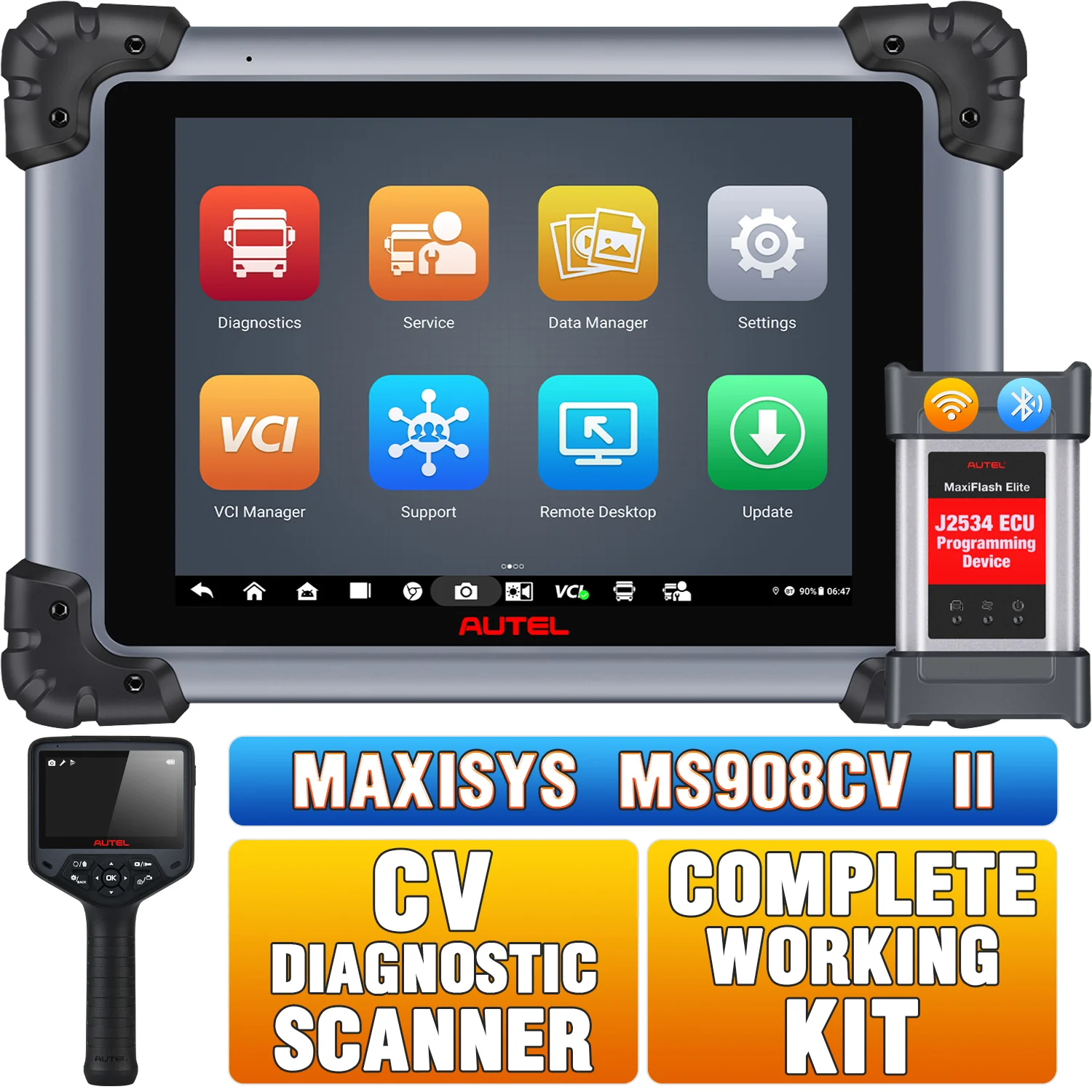 Autel Maxisys MS908CV II 2026 Diagnostic Scanner 24V HD Truck Scanner, Advanced ECU Coding, For Commercial Vehicles With J2534 ECU Programming Tool, Upgraded Ver. of Autel MS908CV - Image 11