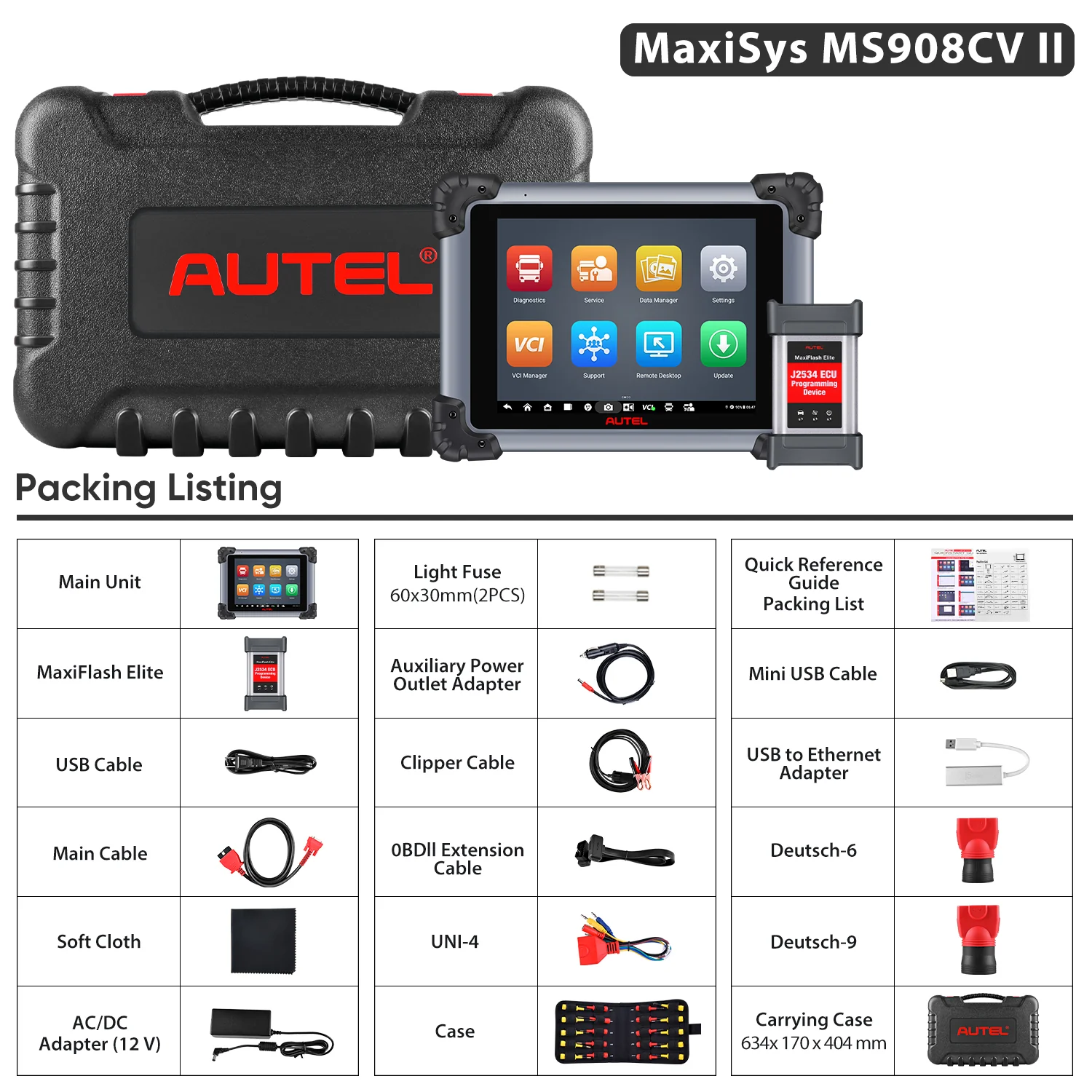 Autel Maxisys MS908CV II 2026 Diagnostic Scanner 24V HD Truck Scanner, Advanced ECU Coding, For Commercial Vehicles With J2534 ECU Programming Tool, Upgraded Ver. of Autel MS908CV - Image 7