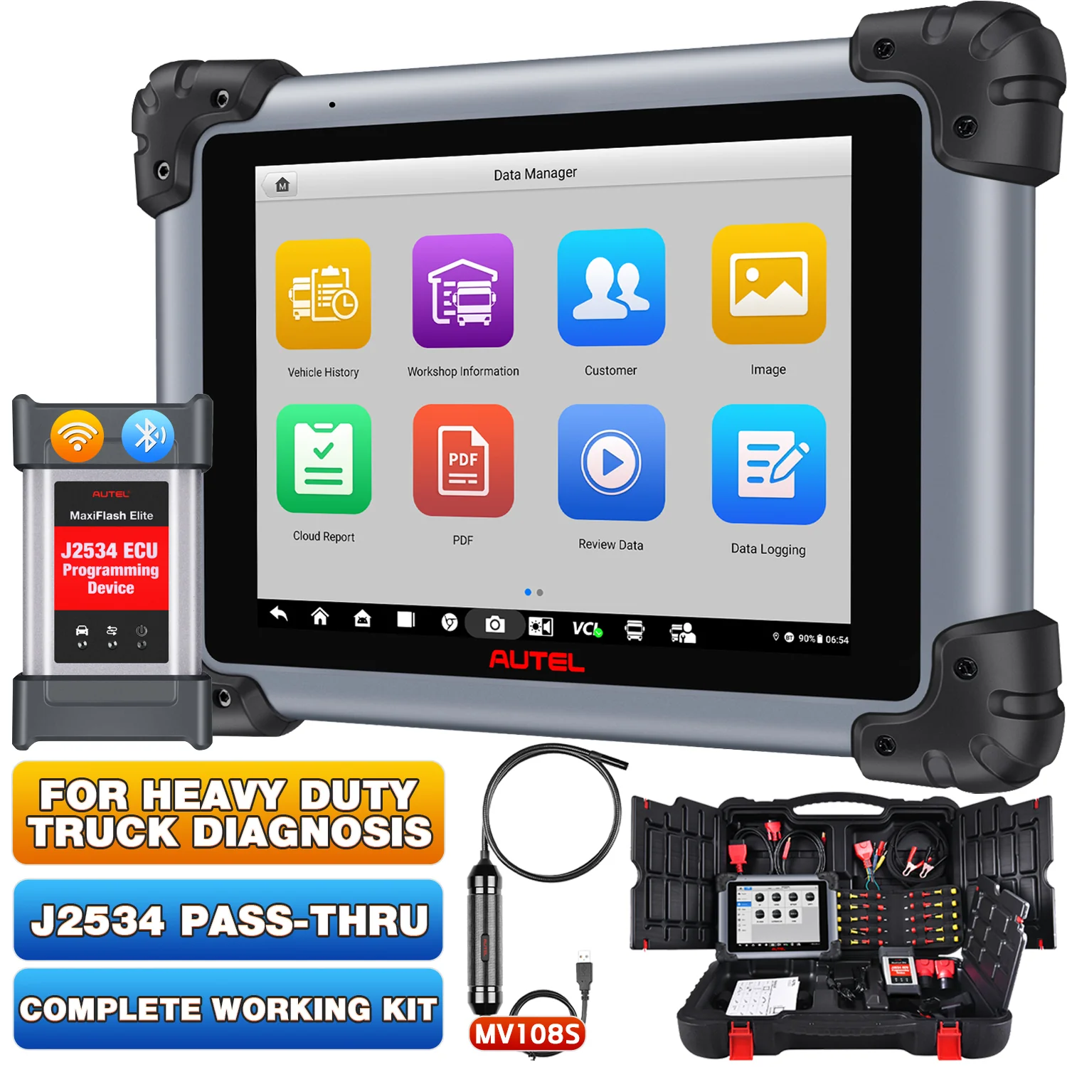 Autel Maxisys MS908CV II 2026 Diagnostic Scanner 24V HD Truck Scanner, Advanced ECU Coding, For Commercial Vehicles With J2534 ECU Programming Tool, Upgraded Ver. of Autel MS908CV - Image 9