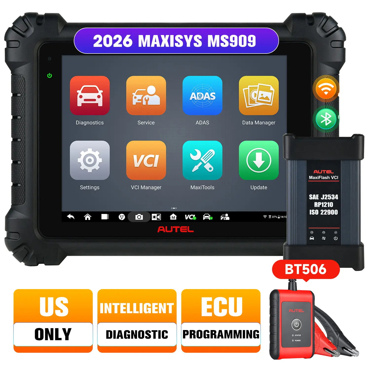 Autel Maxisys MS909 Diagnostic Tool with MaxiFlash VCI, 2026 Advanced ECU Coding & Programming, Module Topology, Bi-Directional Control, 36+ Service Function, Only US Shipping - Image 8