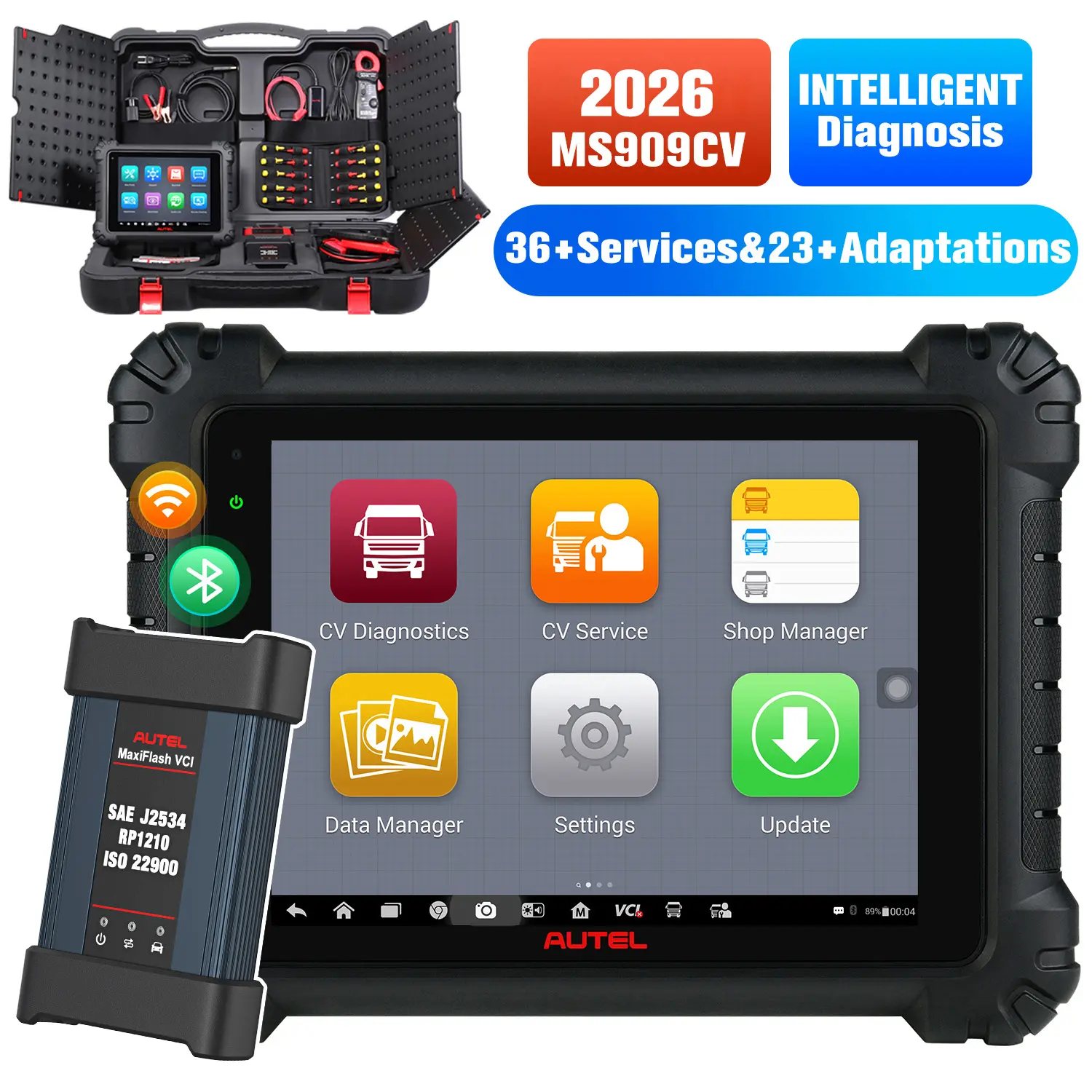 Autel MaxiSYS MS909CV 2026 Newest Heavy Duty Truck Diagnostic Scanner, ECU Programming, Topology Map 2.0, 36+ Special Functions & 23+ Adaptations, Upgraded Ver. of MS908CV (US Shipping Only) - Image 5