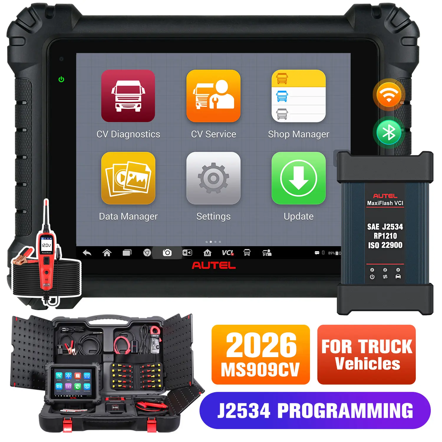Autel MaxiSYS MS909CV 2026 Newest Heavy Duty Truck Diagnostic Scanner, ECU Programming, Topology Map 2.0, 36+ Special Functions & 23+ Adaptations, Upgraded Ver. of MS908CV (US Shipping Only) - Image 7