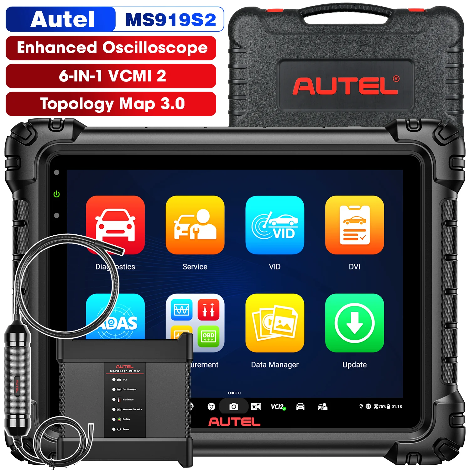 Autel MaxiSys MS919S2 MS919 S2 Diagnostic Scanner With AI, 6-IN-1 VCMI2, Enhanced Oscilloscope, Topology Map 3.0, Supports Wi-Fi 6, Upgraded of Autel MS909 MS919 - Image 9