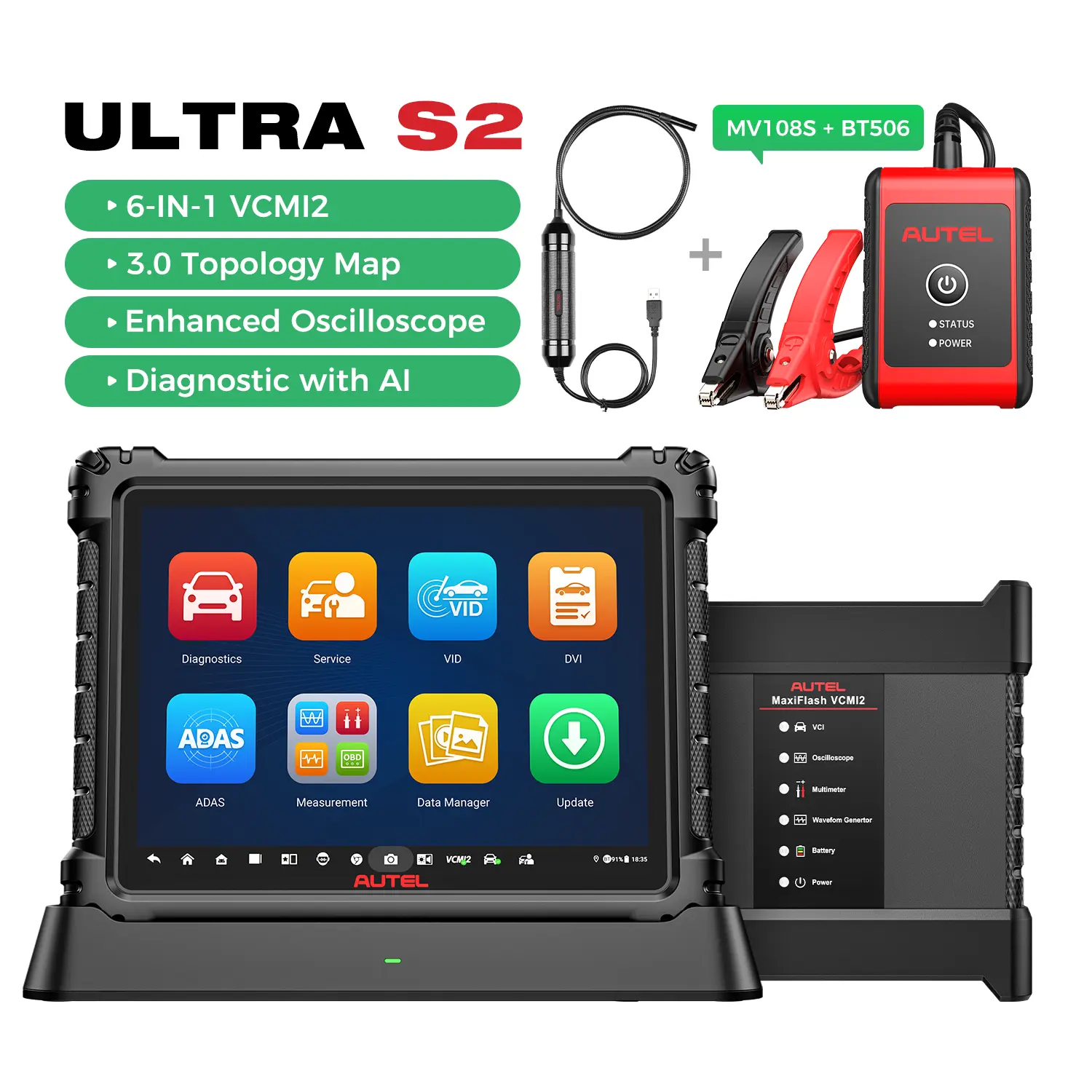 Autel MaxiSys Ultra S2 Diagnostic Scanner With AI, Large Storage 512GB, 6-In-1 VCMI2 Advanced Oscilloscope & Topology Map 3.0, Supports Wi-Fi 6, Upgraded of Autel Ultra MS909S2 MS919S2(US Shipping Only&Auto 5% Off) - Image 14
