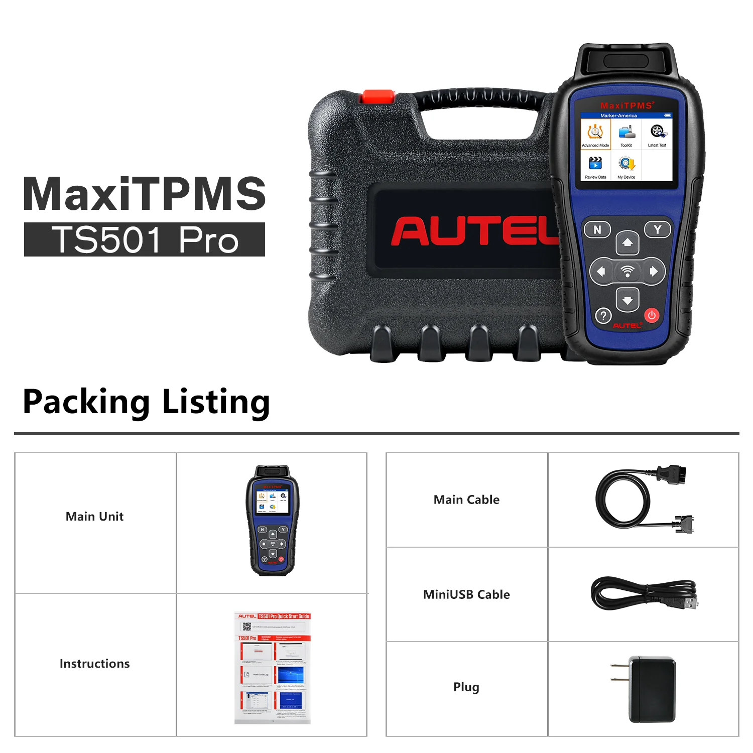 Autel MaxiTPMS TS501 Pro TPMS Programming Tool, 2026 Upgraded of TS408/ TS501, Activate/ Relearn All Known TPMS Sensors, Program MX-Sensors (315/433MHz), TPMS Reset/Diagnosis, Read/Clear TPMS DTCs - Image 4