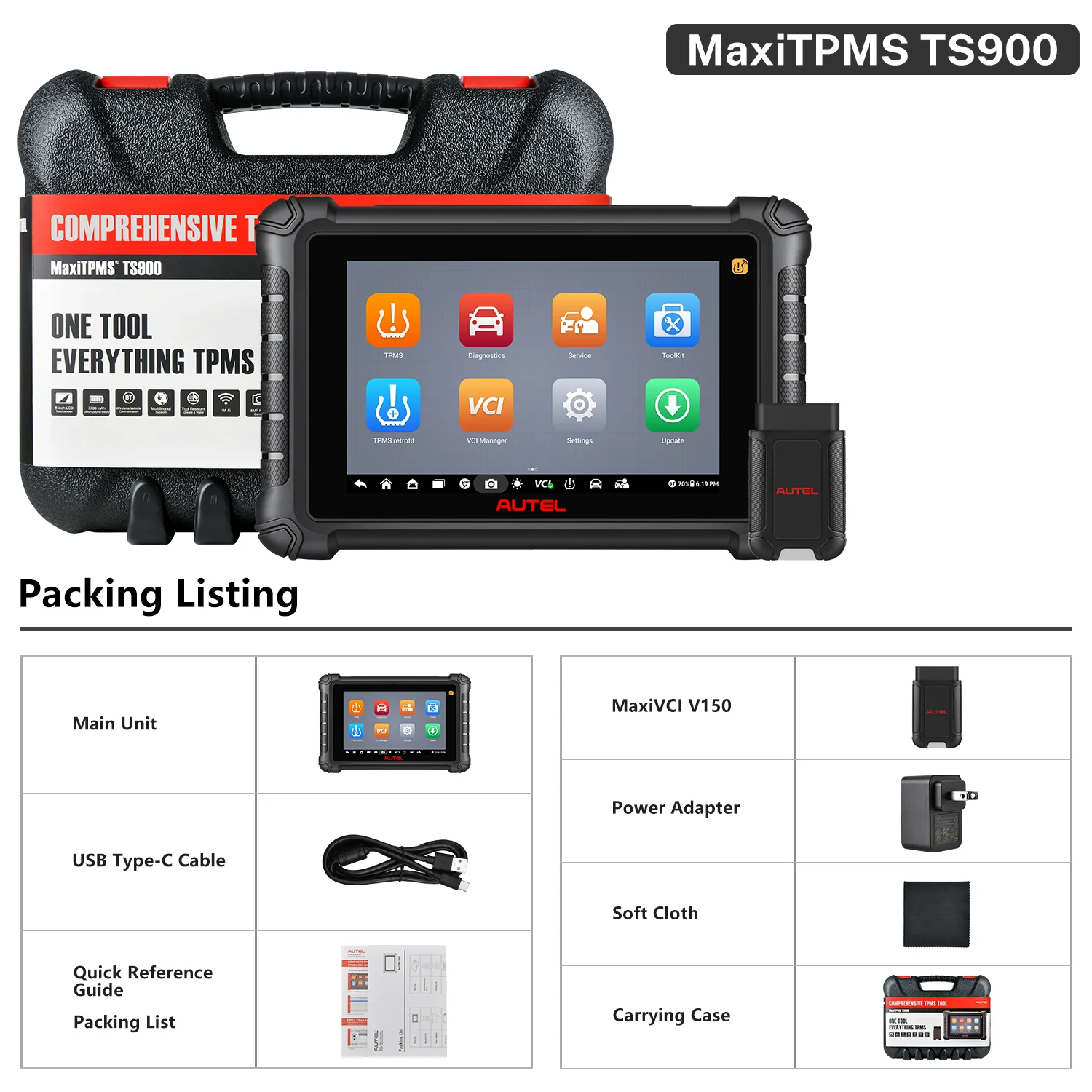 Autel MaxiTPMS TS900 TPMS Programming Tool, Car Diagnostic Scan Tool, Full TPMS, Bi Directional Control, All System Diagnostics, Program MX Sensor, Better than TS608 MK808 MK808TS, Same as MX900TS - Image 7