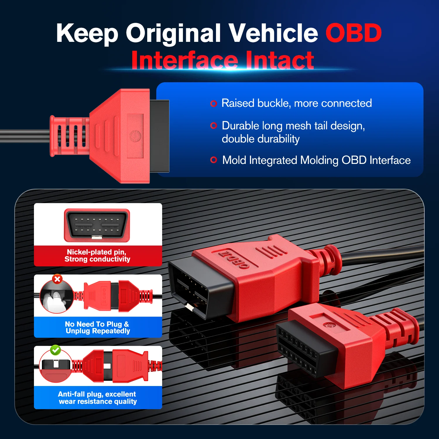 Autel OBD2 Extension Cable 3m/10ft, Full 16 Pin Male to Female OBDII Diagnostic Extension Cord Adapter for All OBD2 Vehicles - Image 4