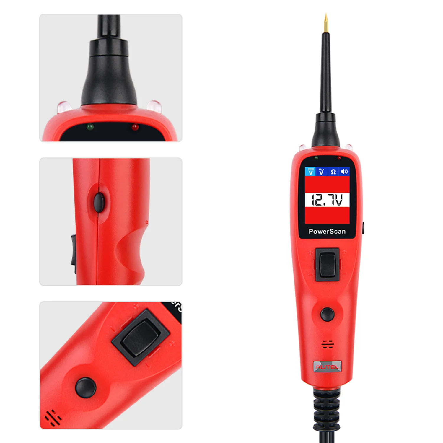 Autel PowerScan PS100 Circuit Tester Automotive Electrical System Diagnostic Scan tool - Red - Image 3