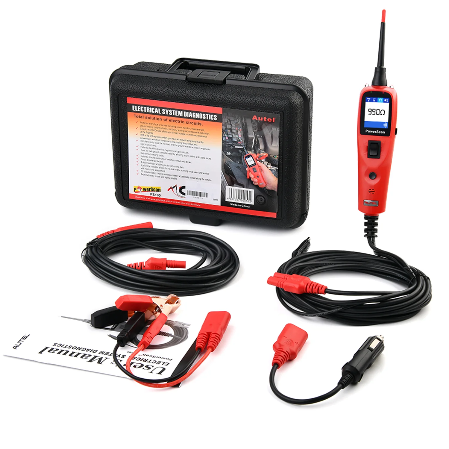 Autel PowerScan PS100 Circuit Tester Automotive Electrical System Diagnostic Scan tool - Red - Image 6