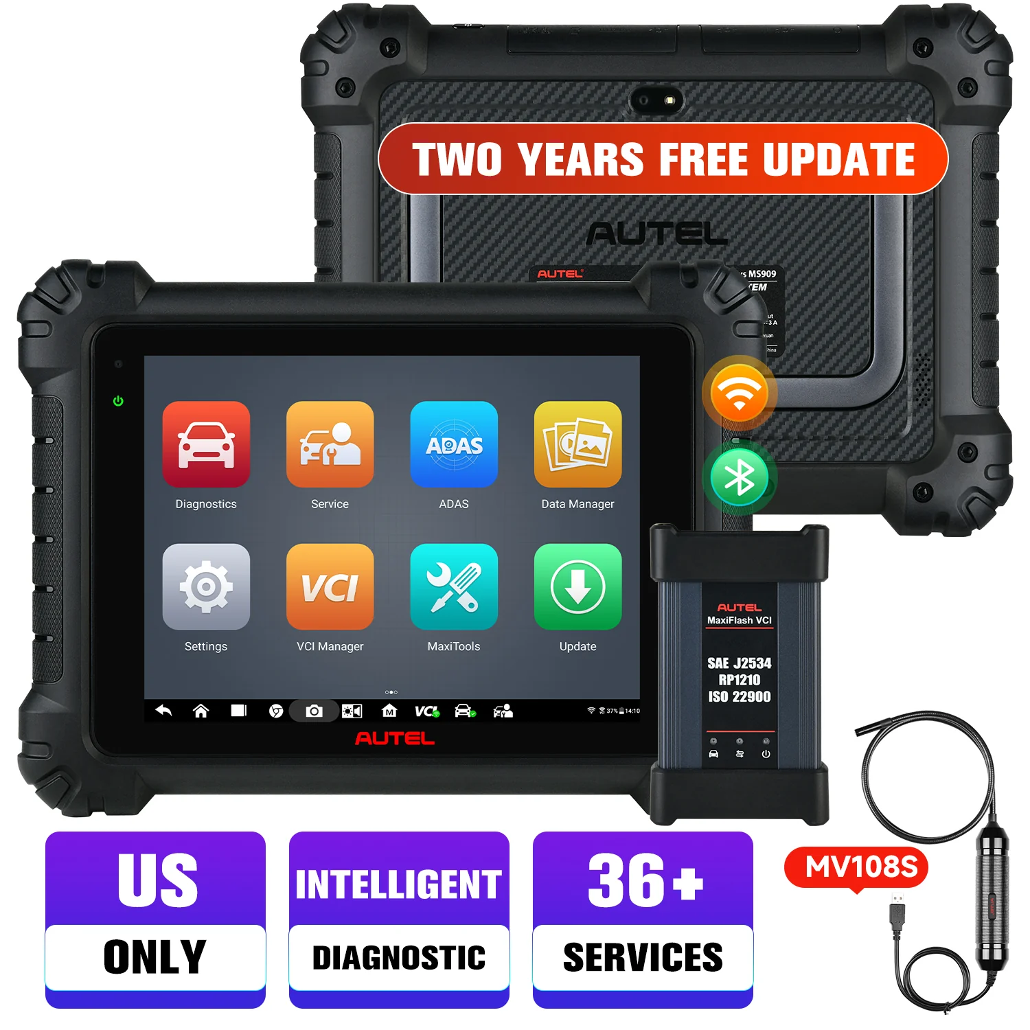 Autel Maxisys MS909 Intelligent Diagnostic Tool, MaxiFlash VCI, Advanced ECU Programming& Coding, Module Topology, Bi-Directional Control, Repair Tips, 36+ Service Function - Image 8